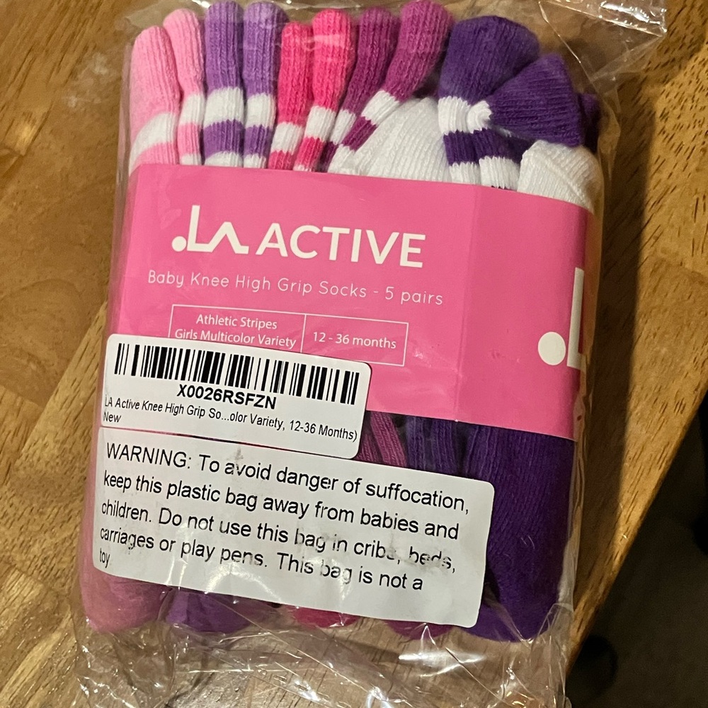 LA Active knee high baby socks.